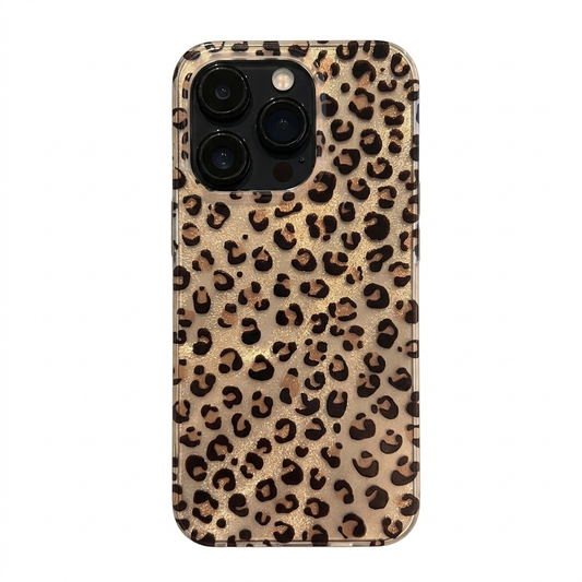 Brown leopard print phone case