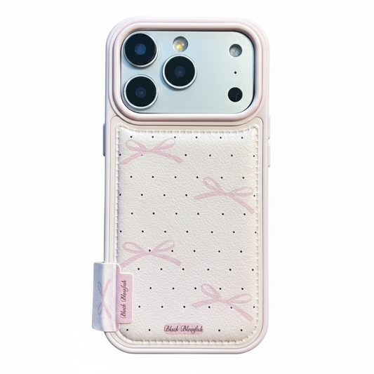 Polka dot and HK leopard patterned phone case