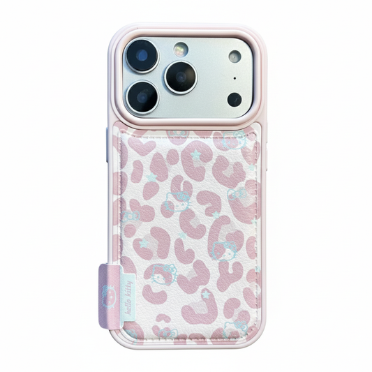 Polka dot and HK leopard patterned phone case