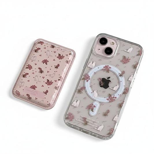 Cat Magnetic Phone Case with Card Holder